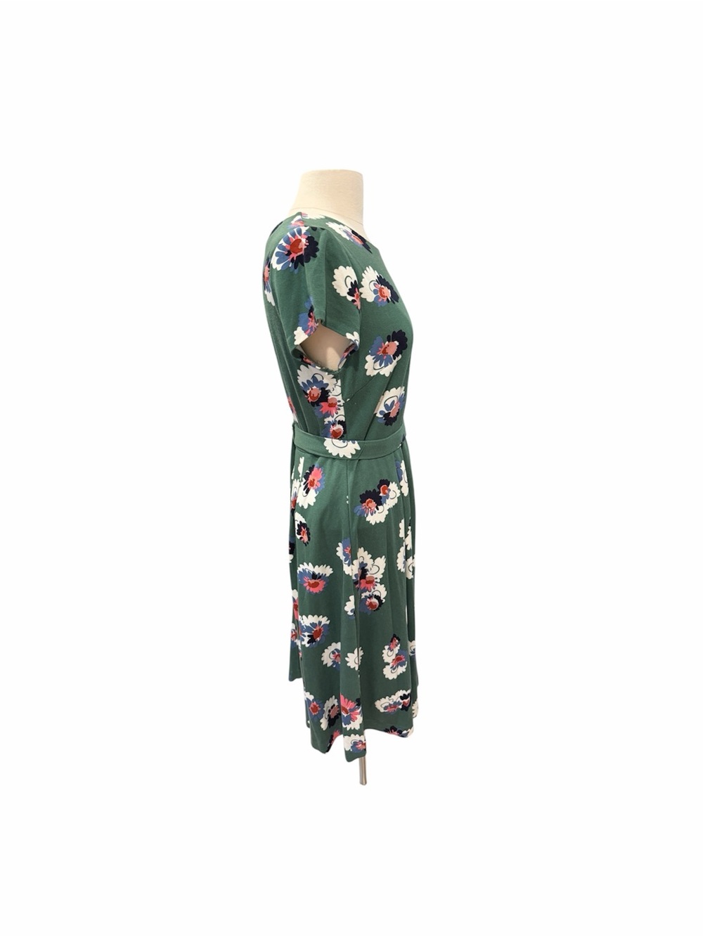 Boden Green Floral Belted Dress with Multicolor Blooms - Picture 2 of 8